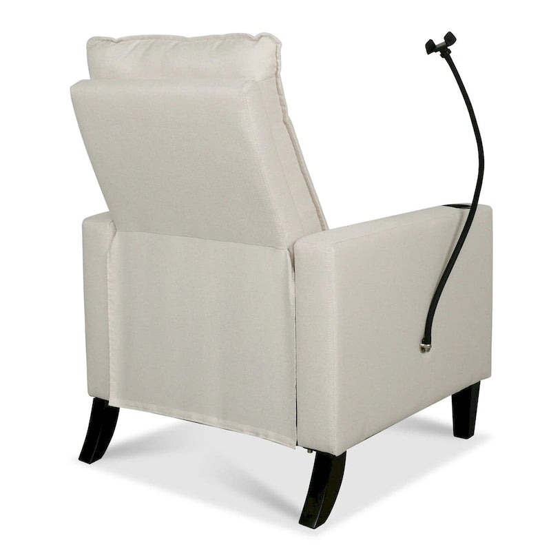 Modern Fabric Manual Recliner with Phone Holder, Cup Holder, Footrest