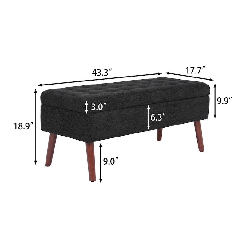 Banc de rangement pour bout de lit de chambre à coucher