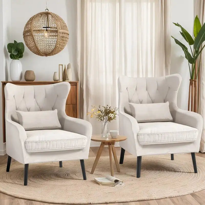 Fauteuil d'appoint en velours, rembourré, coussin épais et confortable pour le salon