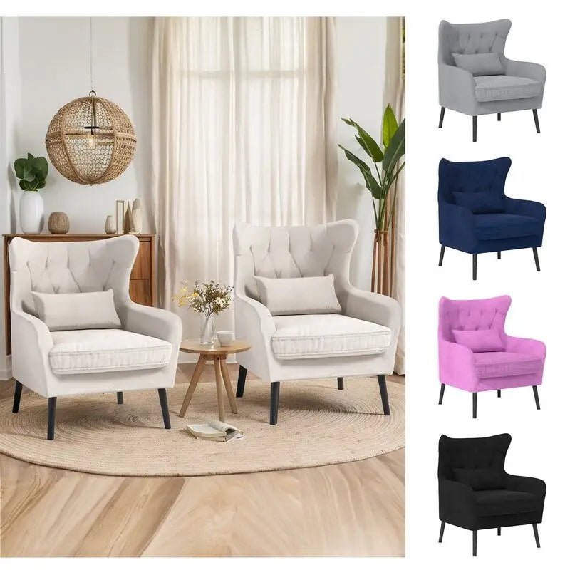 Fauteuil d'appoint en velours, rembourré, coussin épais et confortable pour le salon