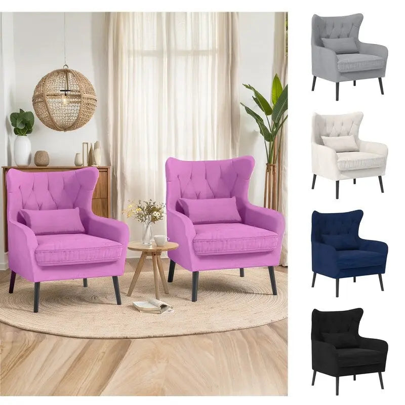 Fauteuil d'appoint en velours, rembourré, coussin épais et confortable pour le salon