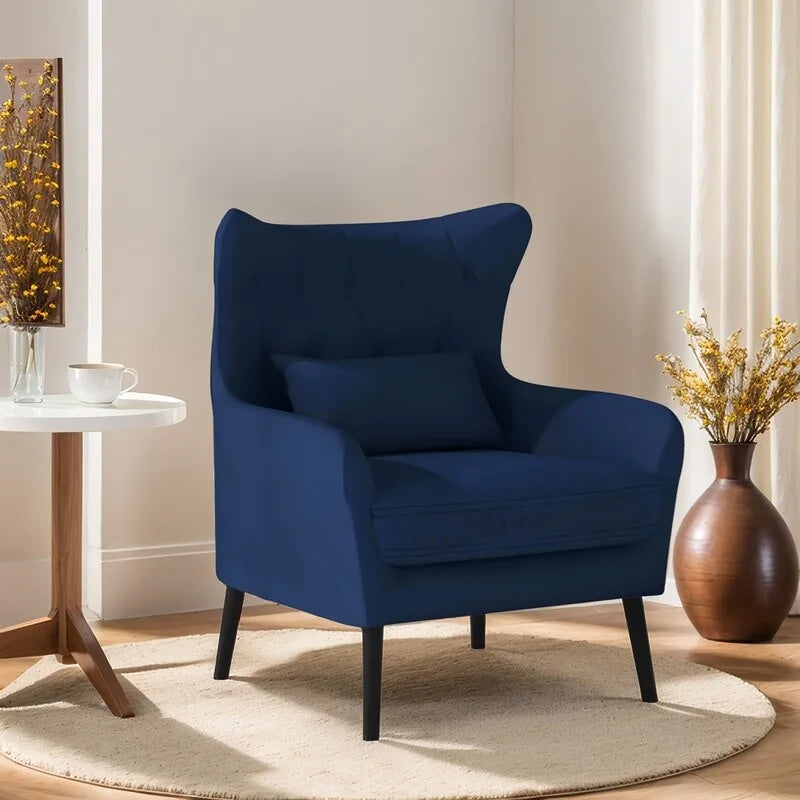 Fauteuil d'appoint en velours, rembourré, coussin épais et confortable pour le salon