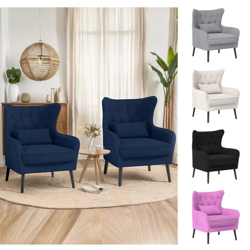 Fauteuil d'appoint en velours, rembourré, coussin épais et confortable pour le salon