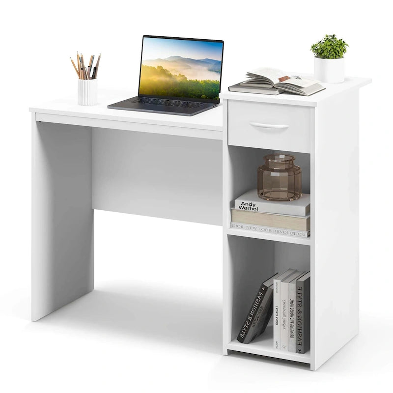 Bureau d'ordinateur avec tiroir, bureau moderne pour ordinateur portable avec