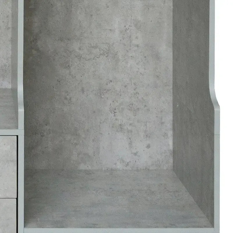 Armoire-penderie ouverte, armoire avec 2 tringles et 3 tiroirs, armoire de rangement en bois