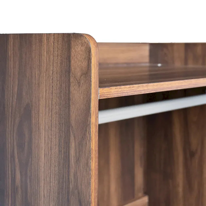 Armoire-penderie ouverte, armoire avec 2 tringles et 3 tiroirs, armoire de rangement en bois