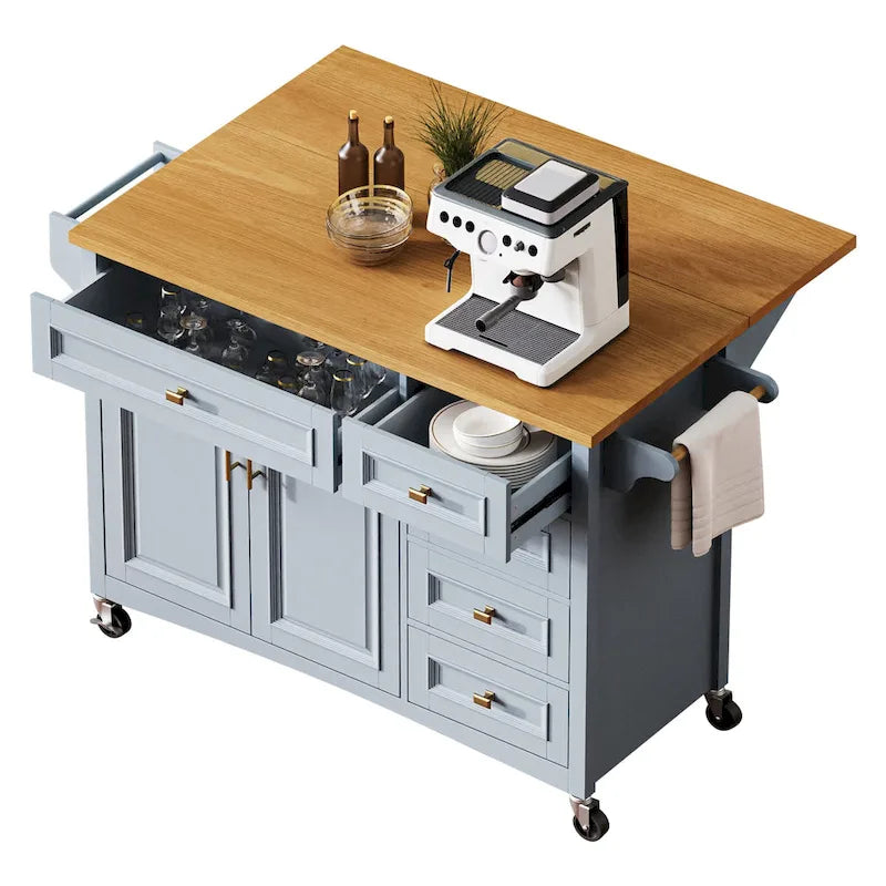 Îlot de cuisine 52" avec rallonge (tabourets non inclus)