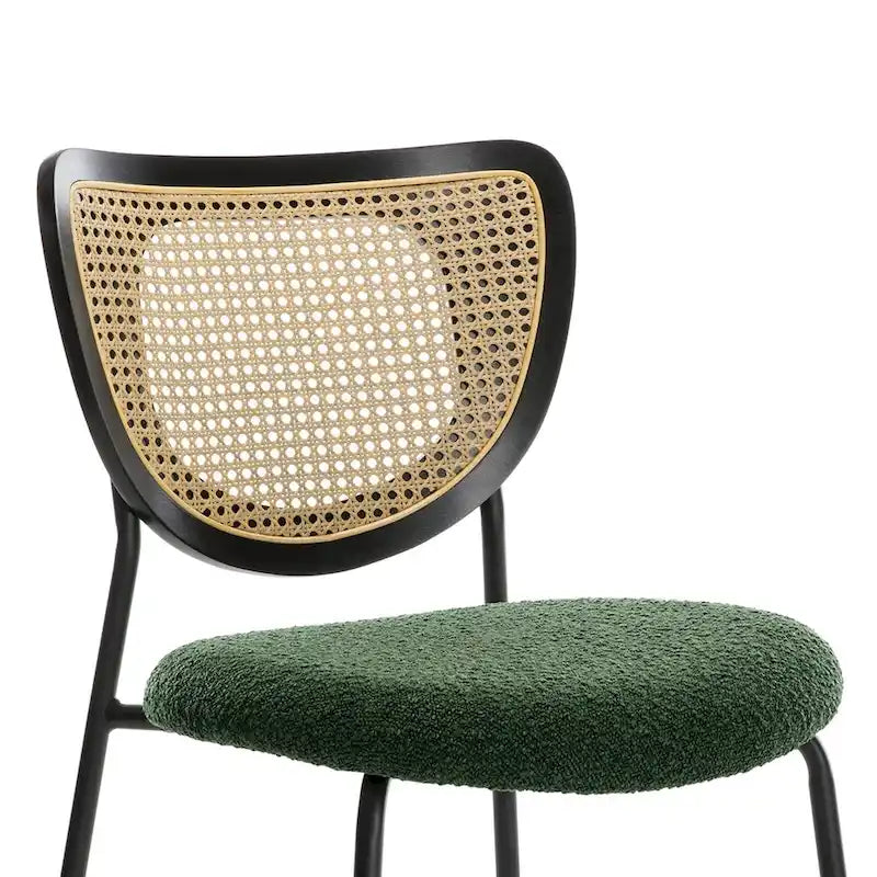 Lot de 2/4 chaises de salle à manger en rotin et tissu - 81 cm H x 47,5 cm L x 54,6 cm P