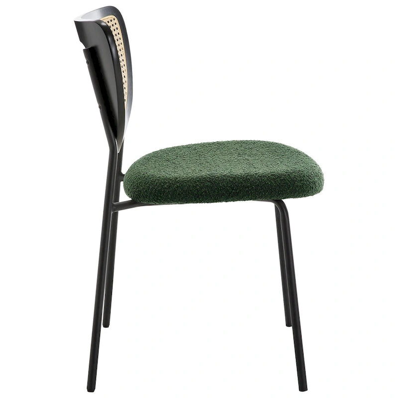 Lot de 2/4 chaises de salle à manger en rotin et tissu - 81 cm H x 47,5 cm L x 54,6 cm P