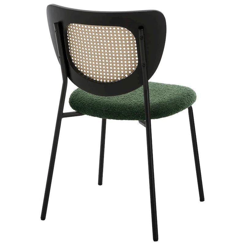 Lot de 2/4 chaises de salle à manger en rotin et tissu - 81 cm H x 47,5 cm L x 54,6 cm P