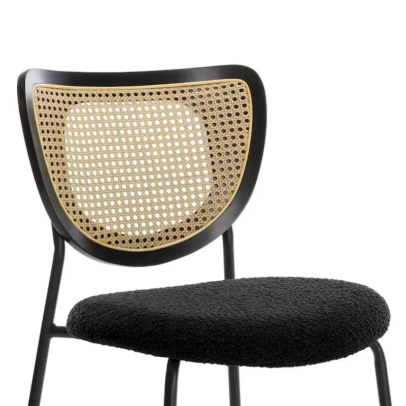 Lot de 2/4 chaises de salle à manger en rotin et tissu - 81 cm H x 47,5 cm L x 54,6 cm P