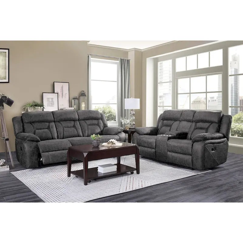 Canapé deux places inclinable en microfibre