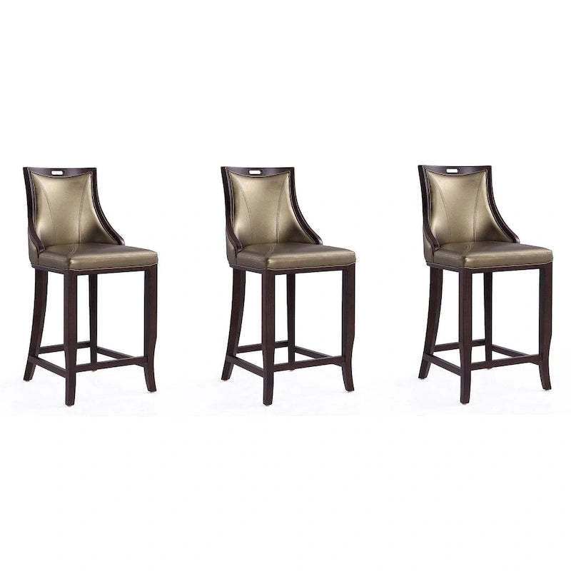 Tabouret de bar en bois de hêtre et noyer de 104 cm (lot de 3)