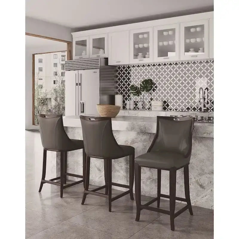Tabouret de bar en bois de hêtre et noyer de 104 cm (lot de 3)