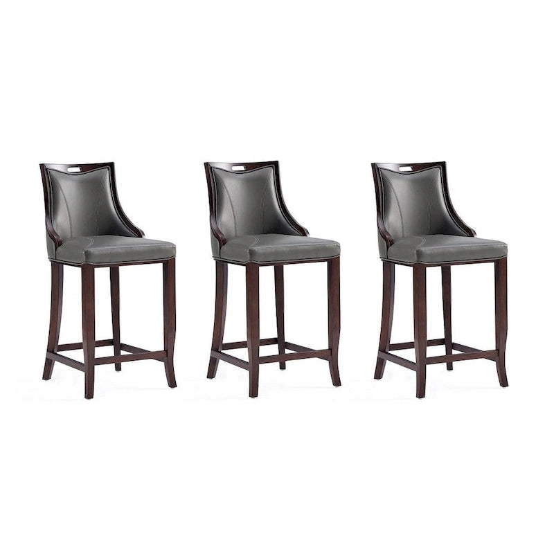 Tabouret de bar en bois de hêtre et noyer de 104 cm (lot de 3)