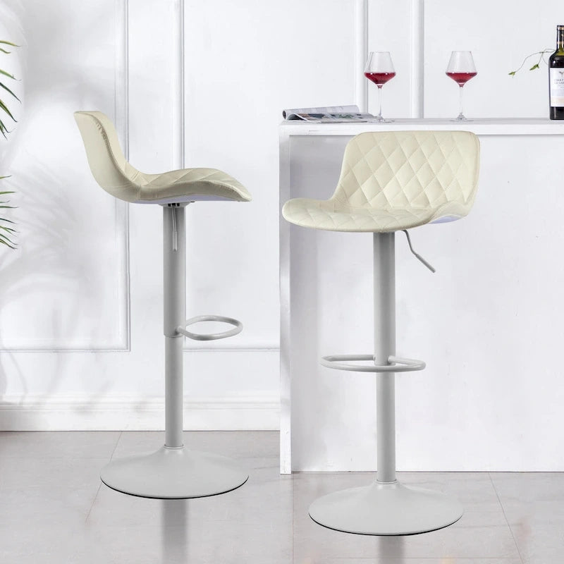 Tabourets de bar réglables en similicuir, hauteur comptoir ou pub