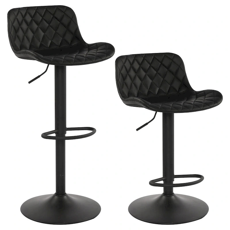 Tabourets de bar réglables en similicuir, hauteur comptoir ou pub