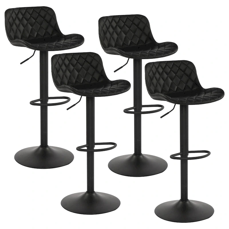 Tabourets de bar réglables en similicuir, hauteur comptoir ou pub