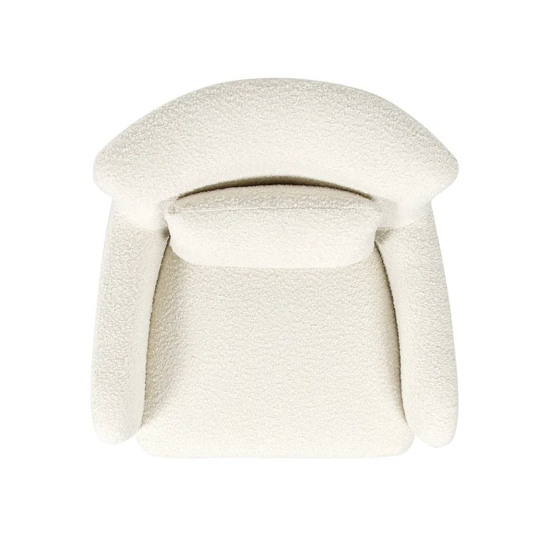 Fauteuil d'appoint à bras incurvés en faux sherpa