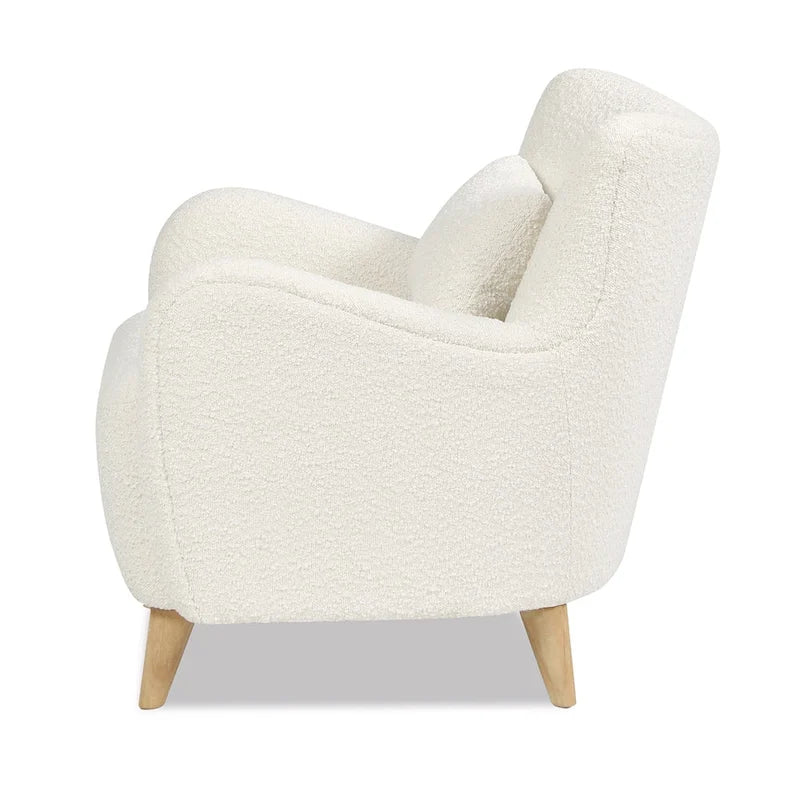 Fauteuil d'appoint à bras incurvés en faux sherpa