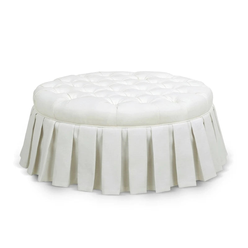 Pouf de cocktail capitonné avec jupe plissée