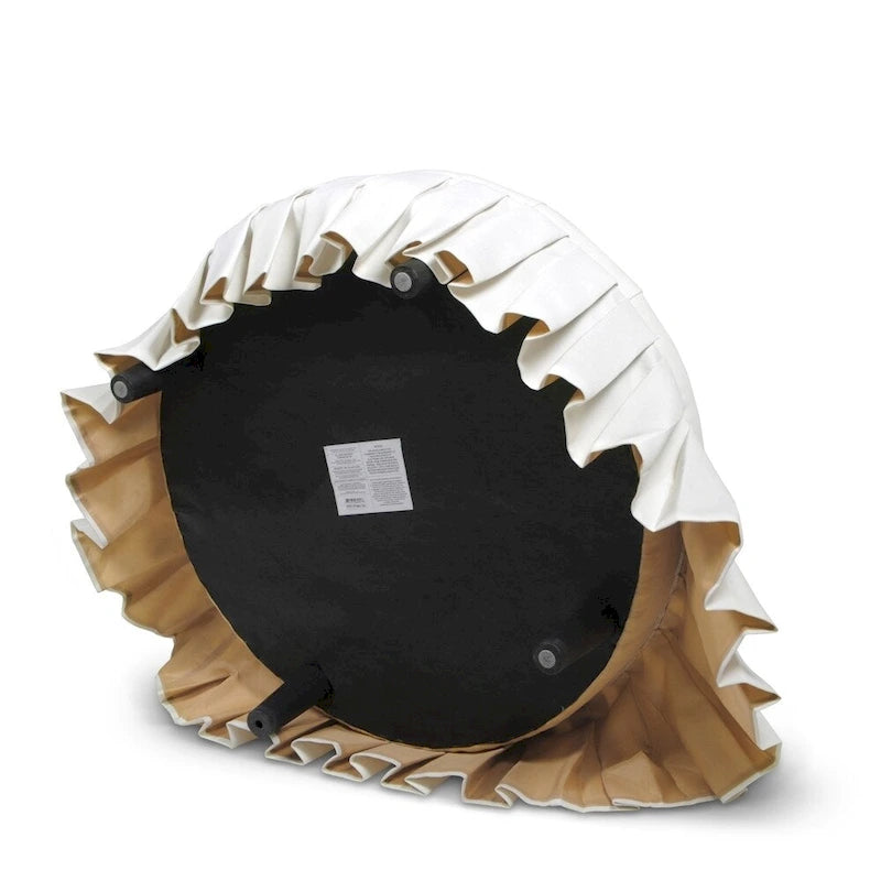 Pouf de cocktail capitonné avec jupe plissée