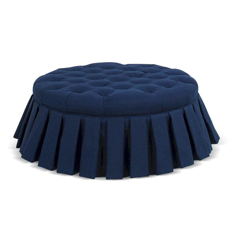 Pouf de cocktail capitonné avec jupe plissée