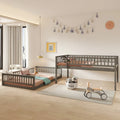 Full XL over Queen Bunk Bed with Ladder and Guardrails
