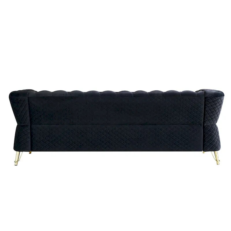 Modern Tufted Velvet Sofa 87.4 inch for Living Room