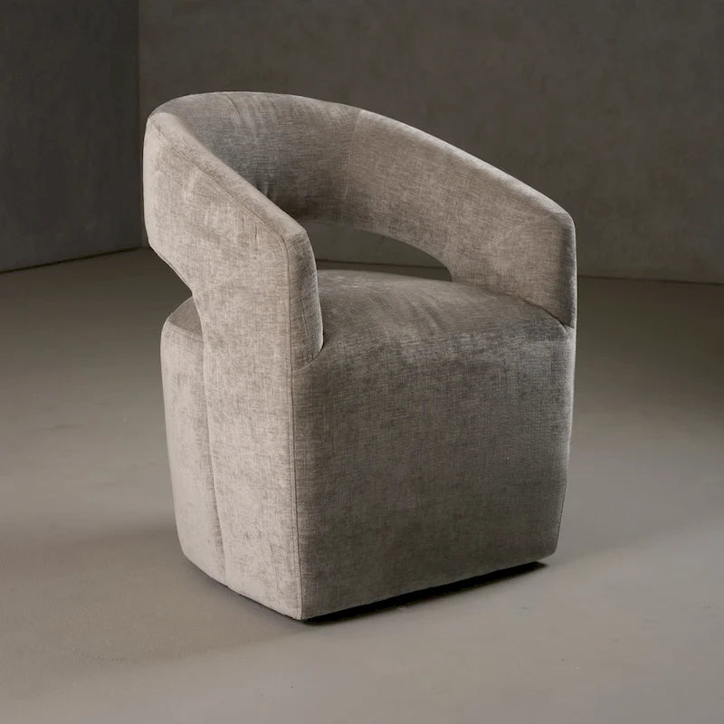 Chaise de salle à manger moderne en tissu gris