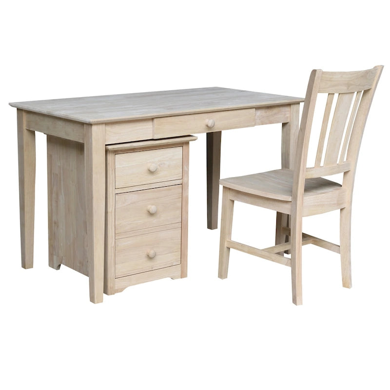 Classeur à deux tiroirs avec bureau et chaise