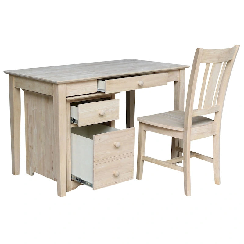 Classeur à deux tiroirs avec bureau et chaise