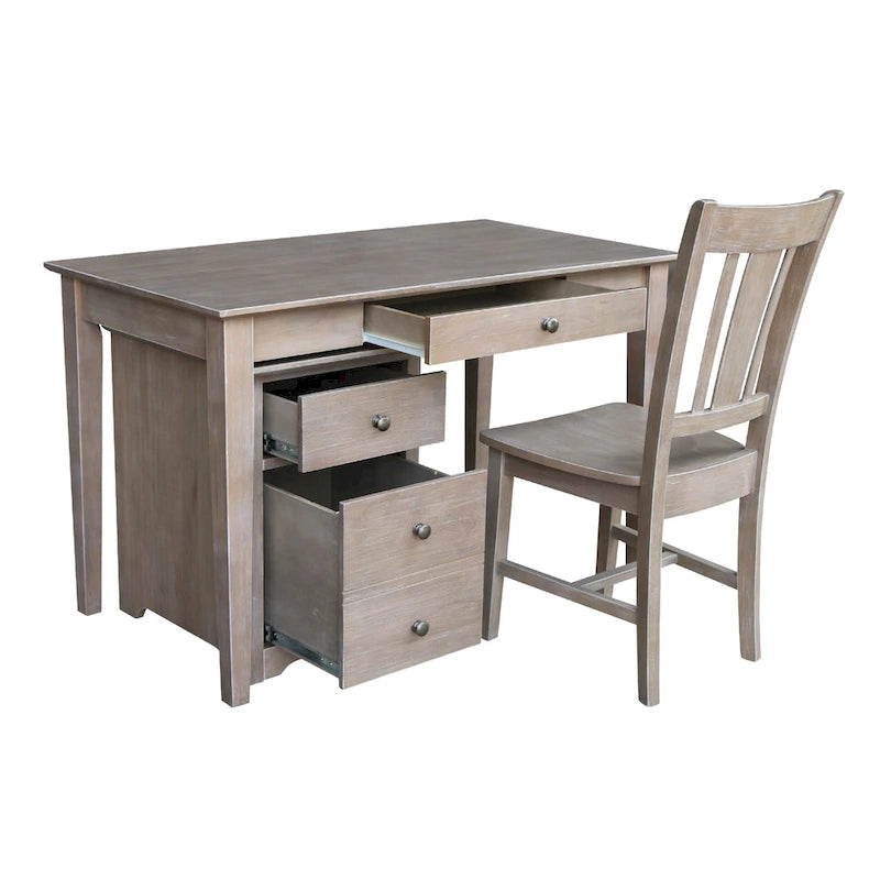 Classeur à deux tiroirs avec bureau et chaise