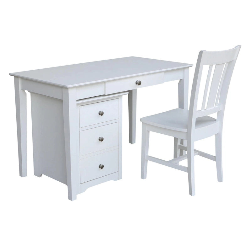 Classeur à deux tiroirs avec bureau et chaise