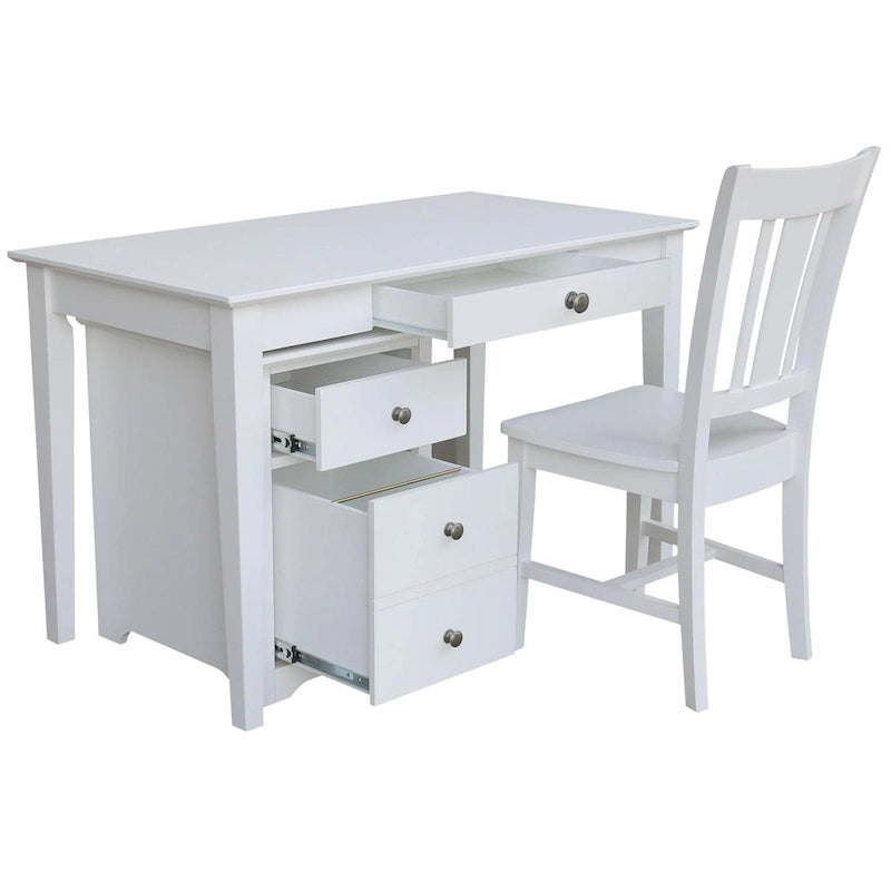 Classeur à deux tiroirs avec bureau et chaise