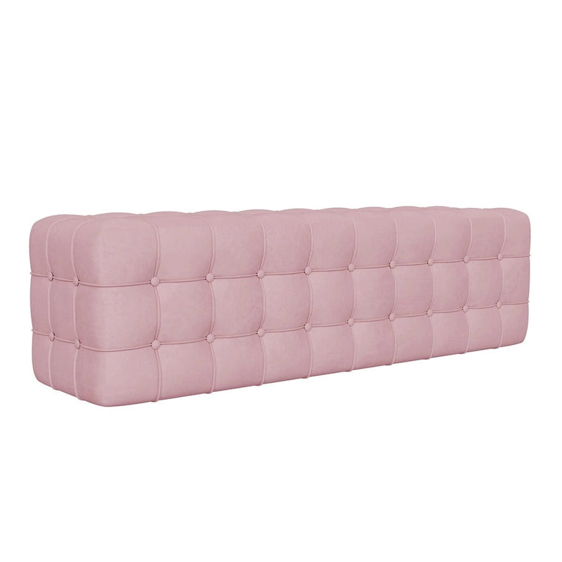 Pouf rectangulaire entièrement recouvert de velours, Repose-pieds