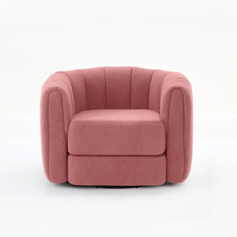 Swivel Teddy Accent Barrel Chair