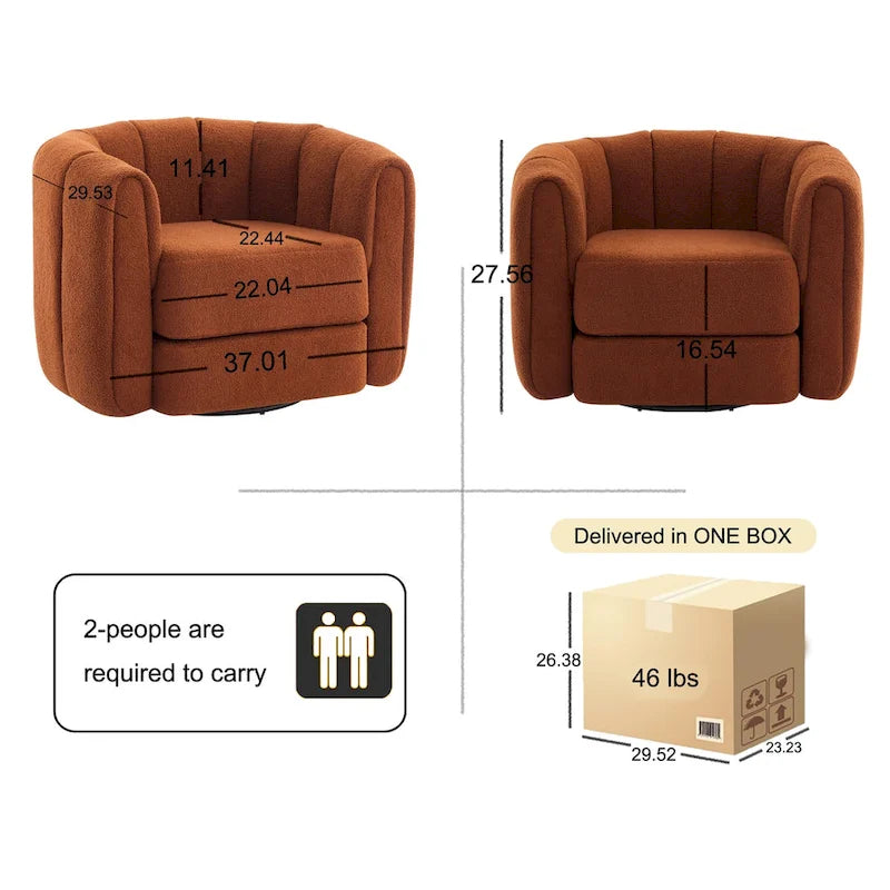 Swivel Teddy Accent Barrel Chair