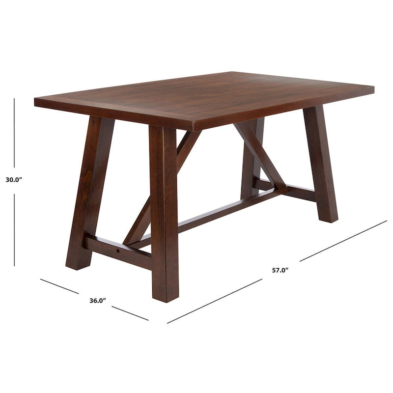 Table de salle à manger rectangulaire marron